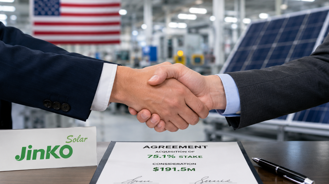 JinkoSolar to Sell 75.1% Stake in US 2GW Module Factory for $191.5 Million