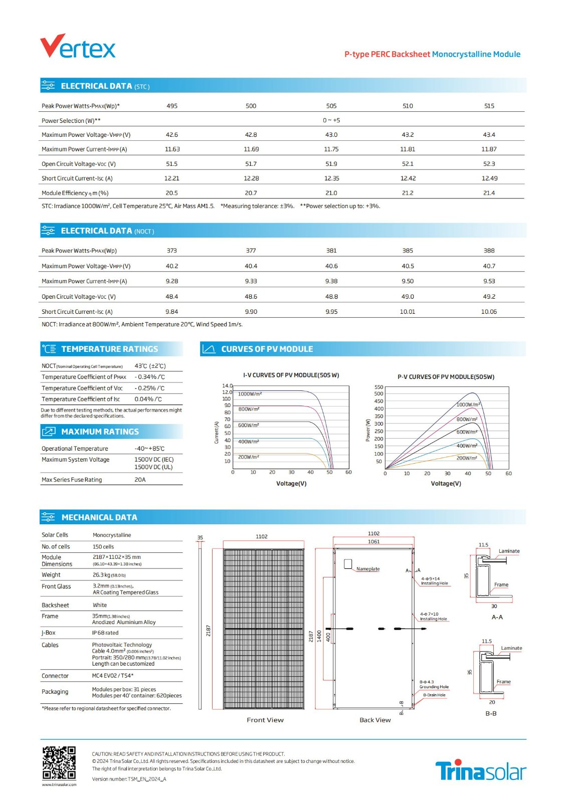 Backsheet Monocrystalline Module