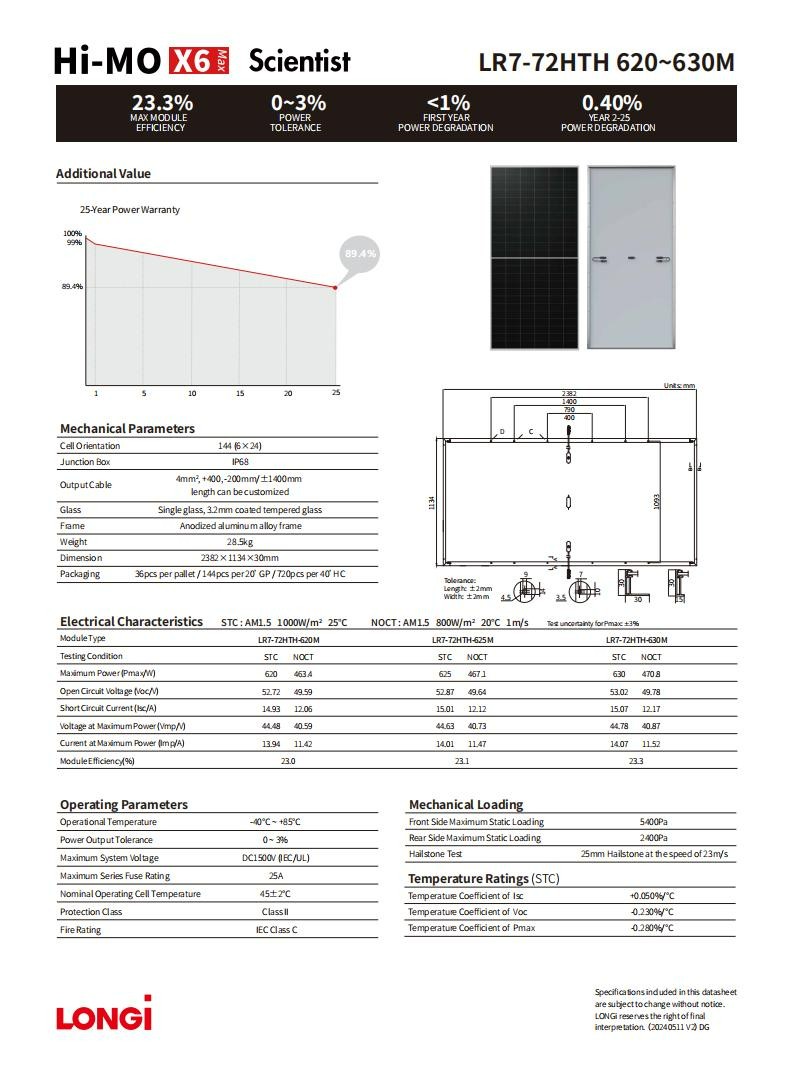 Longi Hi-Mo X10 Black Frame Single Glass Scientist