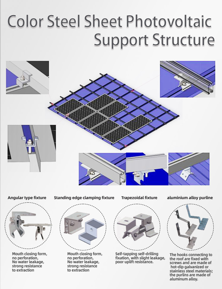Color Steel Sheet Photovoltaic Support Structure Color Steel Sheet Photovoltaic Support Structure
