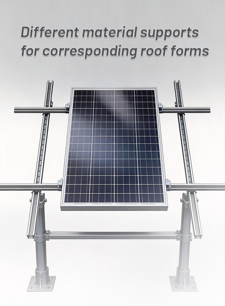 Different material supports for corresponding roof forms Different material supports for corresponding roof forms
